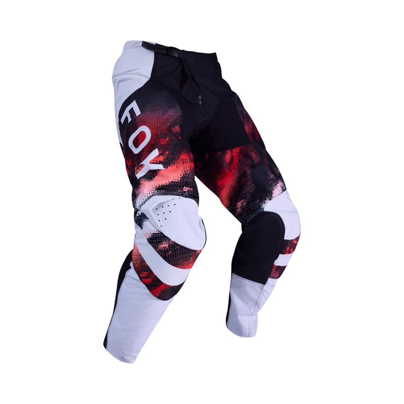SPODNIE MOTOCYKLOWE FOX 180 KAIROS WHITE FLUO RED