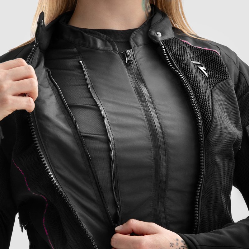 KURTKA MOTOCYKLOWA TEKSTYLNA DAMSKA REBELHORN JAX BLACK PINK WS