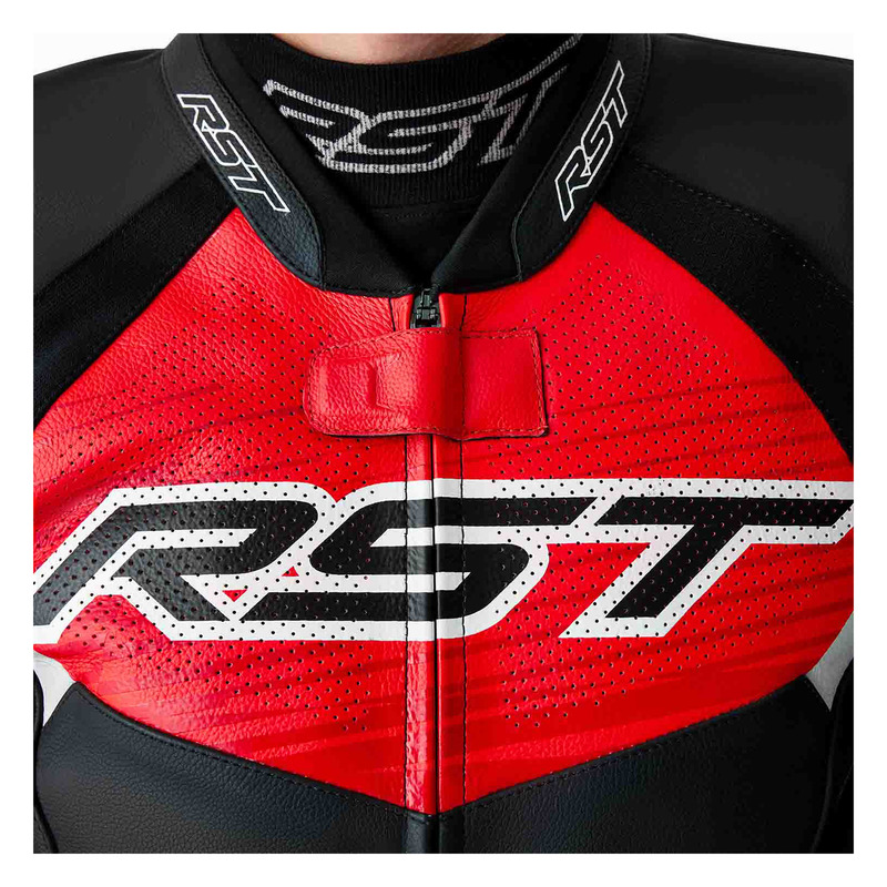 KURTKA MOTOCYKLOWA SKÓRZANA RST TRACTECH EVO D3O BLACK FLUO RED S