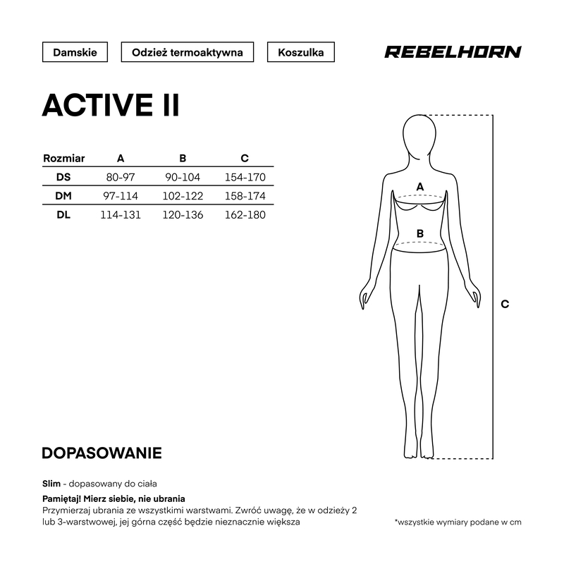 KOSZULKA TERMOAKTYWNA Z DŁUGIM RĘKAWEM DAMSKA REBELHORN ACTIVE 2 BLACK GREY WS