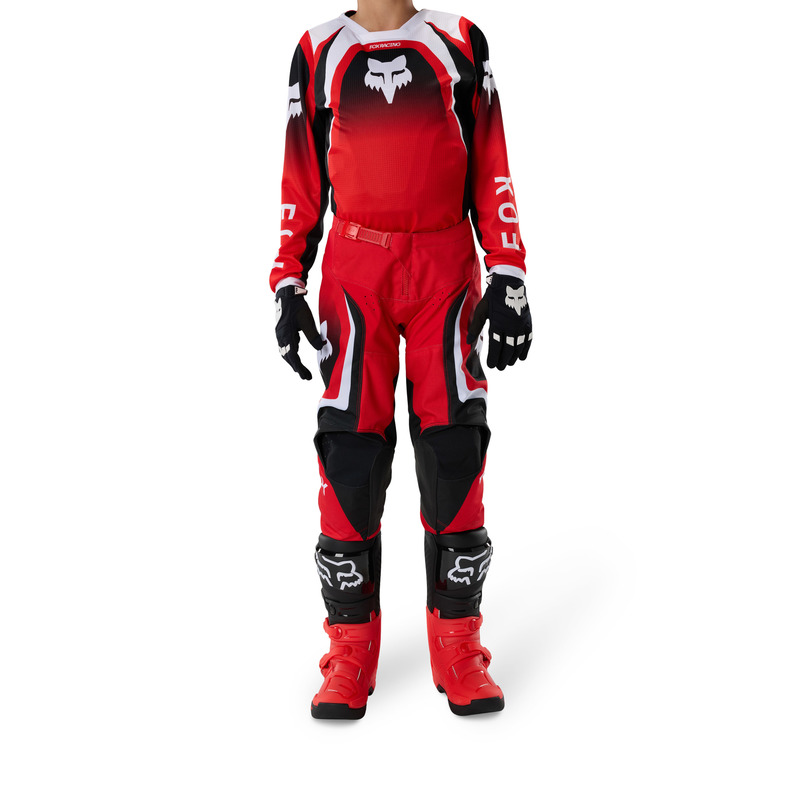 SPODNIE MOTOCYKLOWE JUNIOR FOX 180 FRAME RED 22