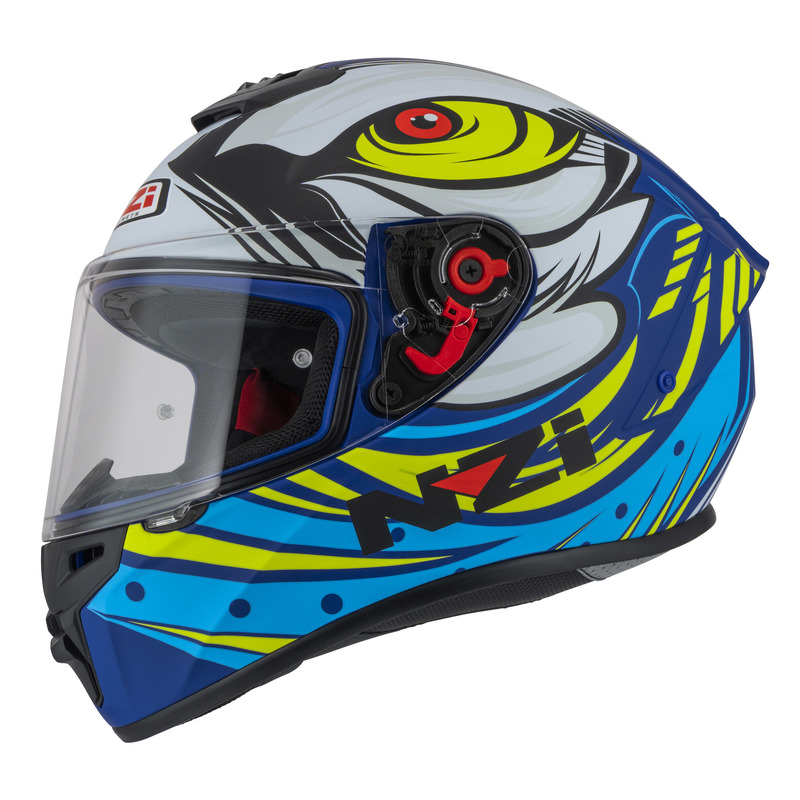 KASK MOTOCYKLOWY NZI TRENDY STREAM OCELO BLUE WHITE SKY BLUE MATT
