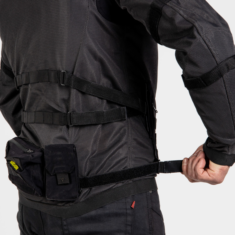 KURTKA MOTOCYKLOWA TEKSTYLNA REBELHORN BRUTALE DARK GREY BLACK FLUO YELLOW