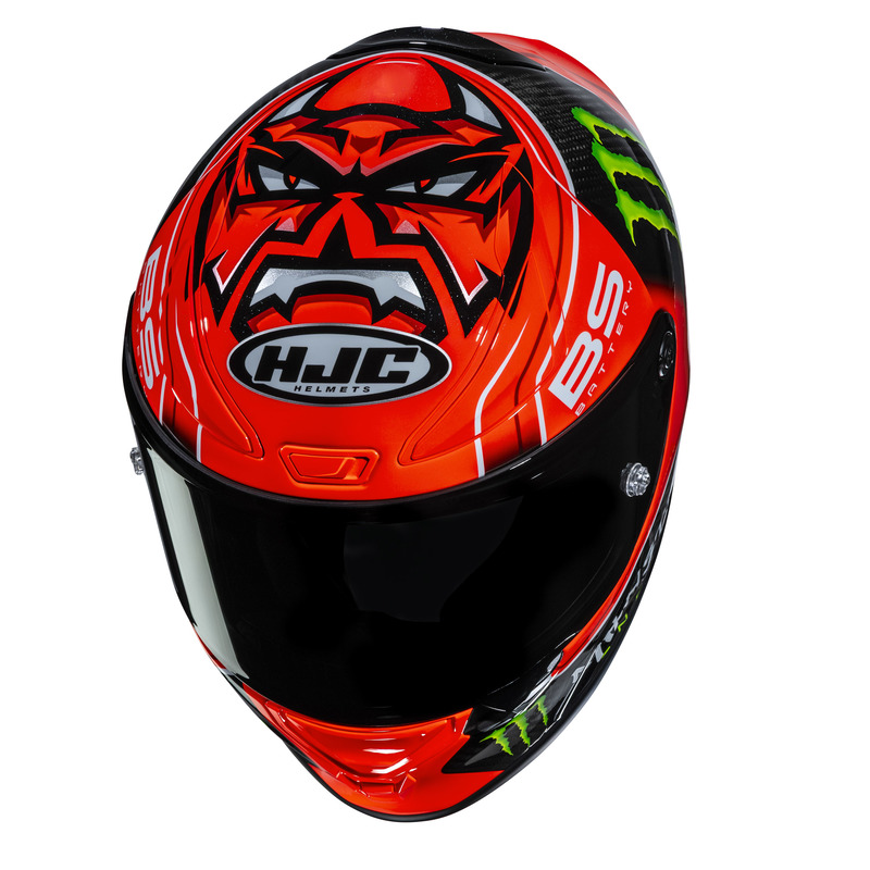 KASK MOTOCYKLOWY HJC RPHA1 V2 CARBON QUARTARARO REPLICA RED BLACK S