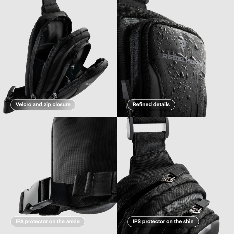 TORBA NA NOGĘ REBELHORN HIP 2 BLACK GREY