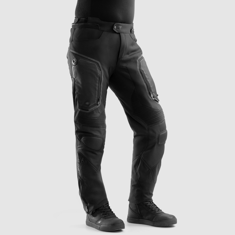 SPODNIE MOTOCYKLOWE TEKSTYLNE REBELHORN BORG 2 BLACK (DŁUGA NOGAWKA)