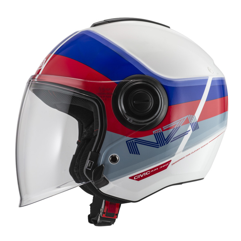 KASK MOTOCYKLOWY NZI CIVIC SUNSET WHITE BLUE RED XL
