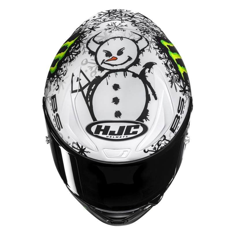 KASK MOTOCYKLOWY HJC RPHA1 V2 CARBON QUARTARARO SNOW DIABLO REPLICA BLACK WHITE