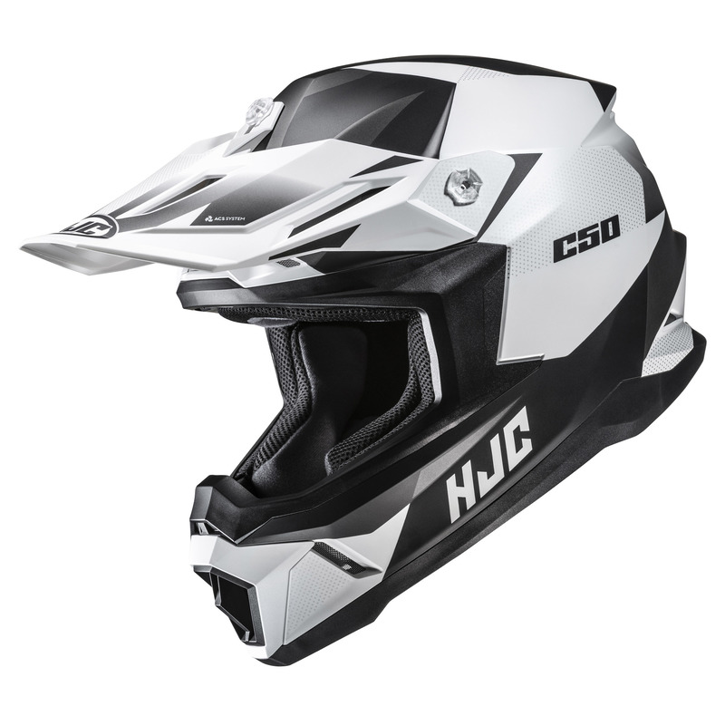 KASK MOTOCYKLOWY HJC C50 SLIDE WHITE BLACK