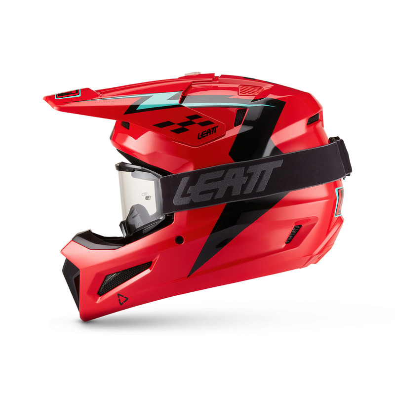 KASK MOTOCYKLOWY Z GOGLAMI LEATT KIT MOTO 3.5 RED XL