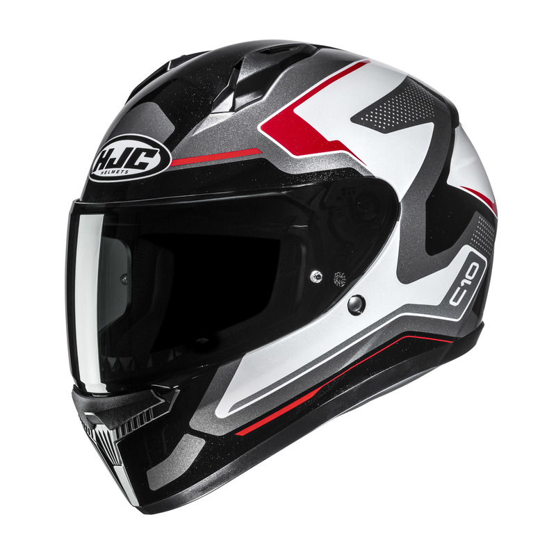 KASK MOTOCYKLOWY HJC C10 CRIC SILVER RED XS