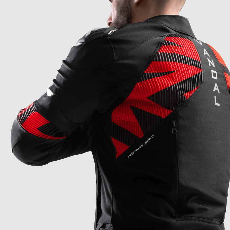 KURTKA MOTOCYKLOWA TEKSTYLNA REBELHORN VANDAL 2 BLACK RED