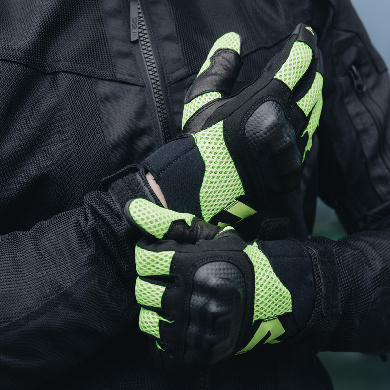 RĘKAWICE MOTOCYKLOWE REBELHORN GAP 3 BLACK FLUO YELLOW