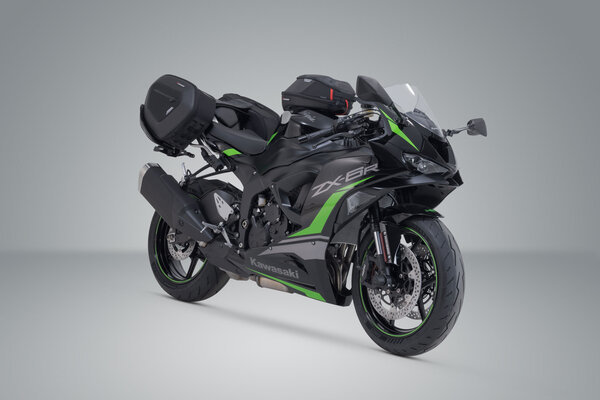 ZESTAW SAKW PRO BLAZE H I STELAŻY SW-MOTECH KAWASAKI ZX-6R (23-), ZX-4RR (23-) BLACK