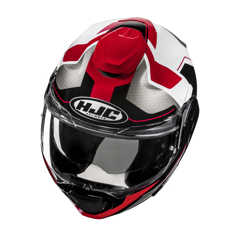 KASK MOTOCYKLOWY HJC F100 BIOS RED BLACK S