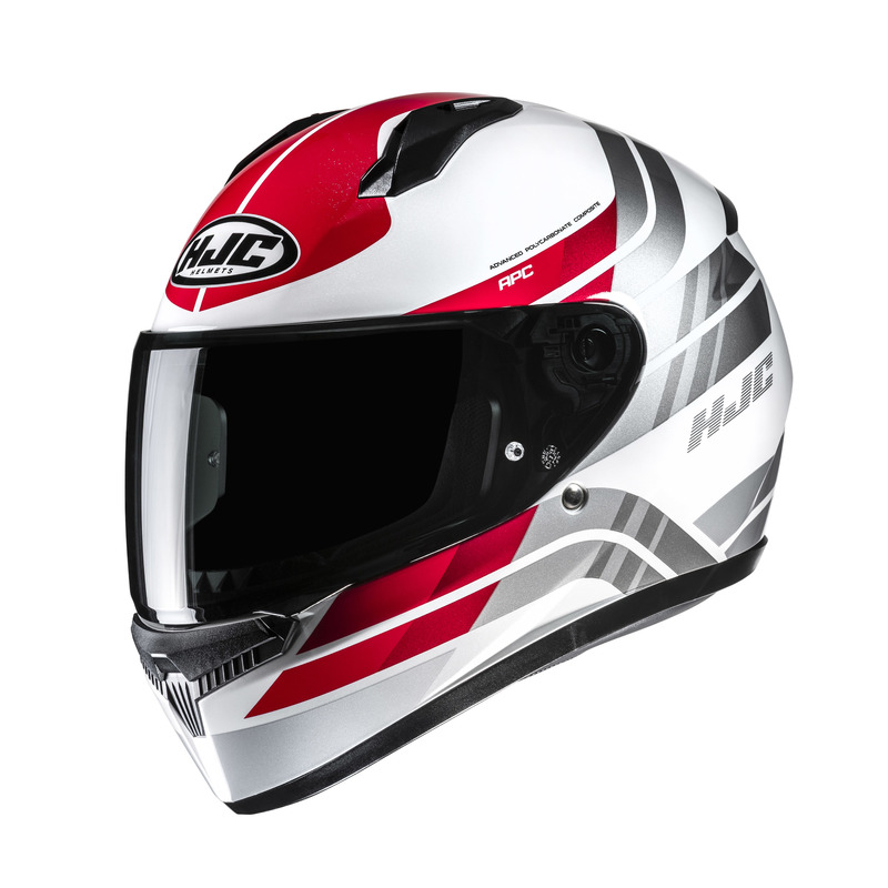 KASK MOTOCYKLOWY HJC C10 HIPER WHITE RED XS