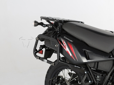 ZESTAW KUFRÓW BOCZNYCH TRAX ADV I STELAŻY SW-MOTECH KAWASAKI KLR 650 (08-) BLACK 45/37L