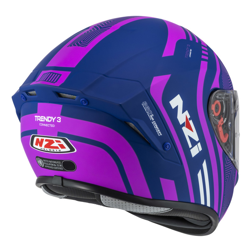 KASK MOTOCYKLOWY NZI TRENDY STREAM CONNECTED DARK BLUE PINK MATT S