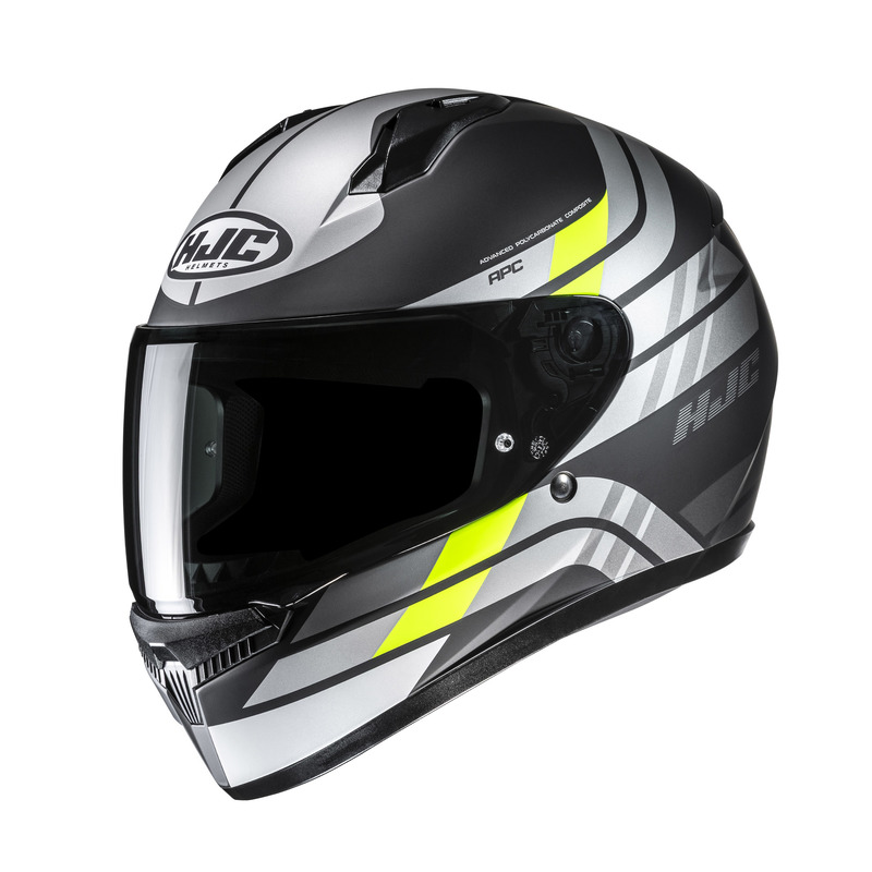 KASK MOTOCYKLOWY HJC C10 HIPER GREY YELLOW M