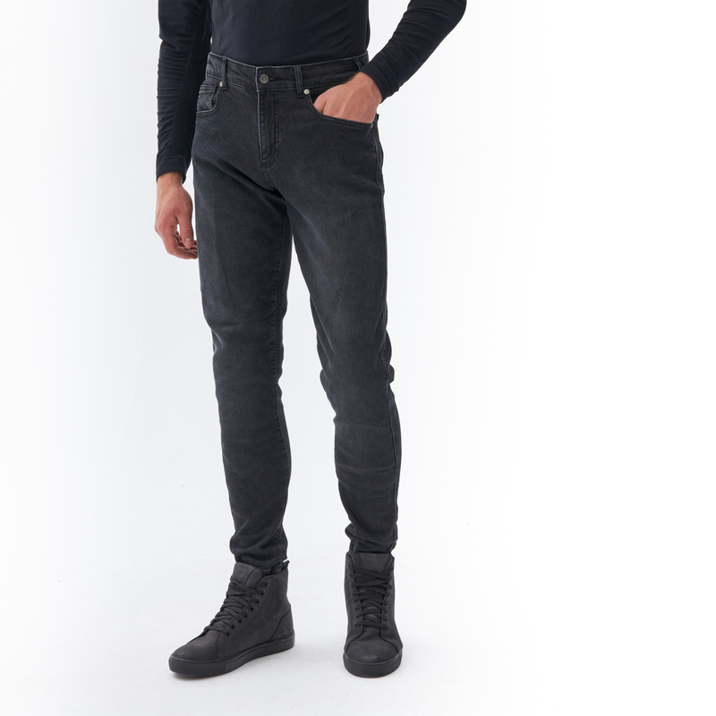 JEANSY MOTOCYKLOWE REBELHORN NOMAD TAPERED FIT WASHED BLACK