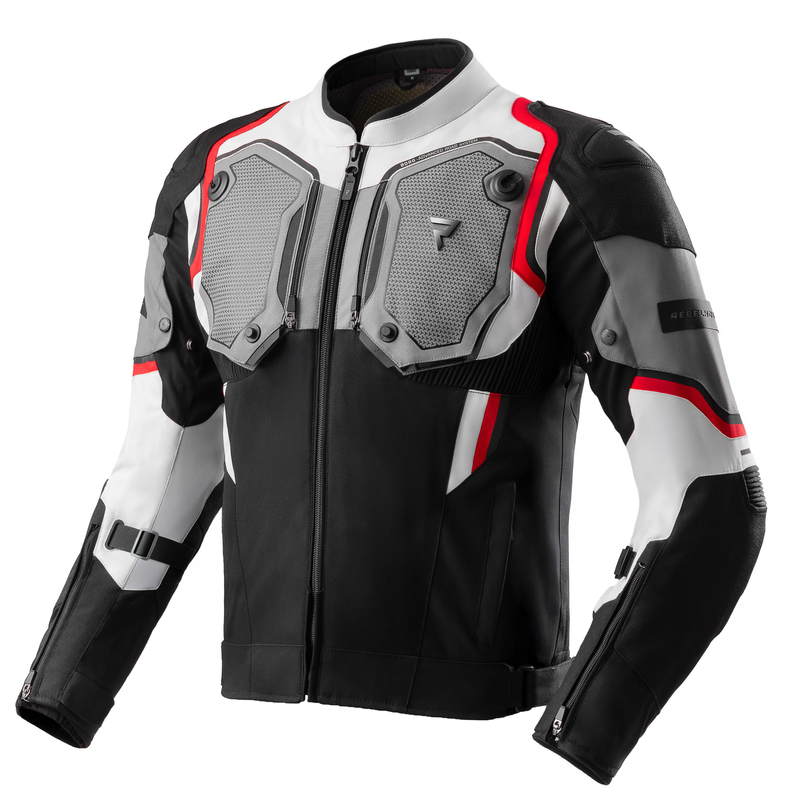 KURTKA MOTOCYKLOWA TEKSTYLNA REBELHORN BORG 2 BLACK GREY RED