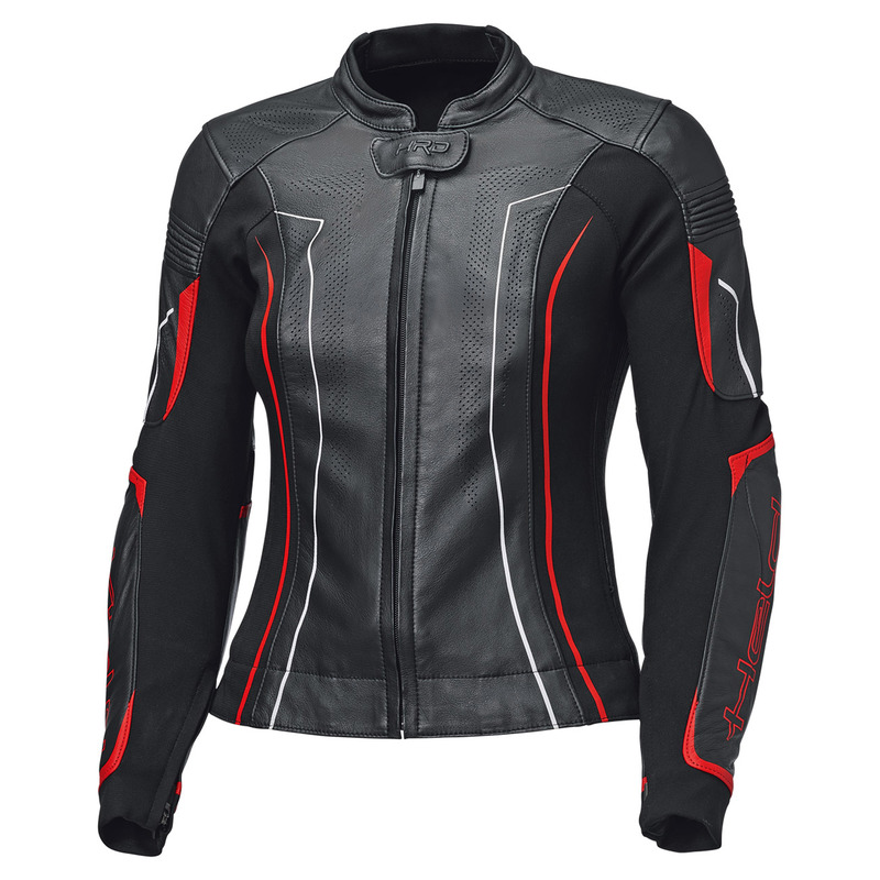 KURTKA MOTOCYKLOWA SKÓRZANA DAMSKA HELD DEBBIE 3 BLACK FLUO RED W42