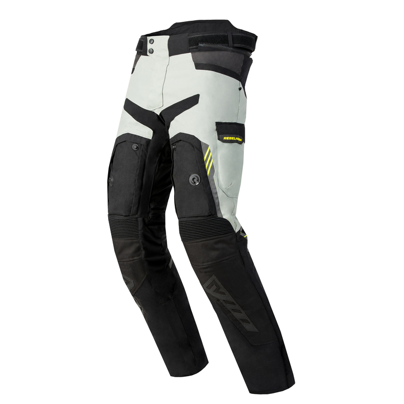 SPODNIE MOTOCYKLOWE TEKSTYLNE REBELHORN PATROL GREY BLACK FLUO YELLOW
