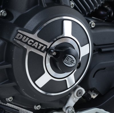 SLIDERY SILNIKA RG RACING DUCATI SCRAMBLER, LEWA STRONA BLACK