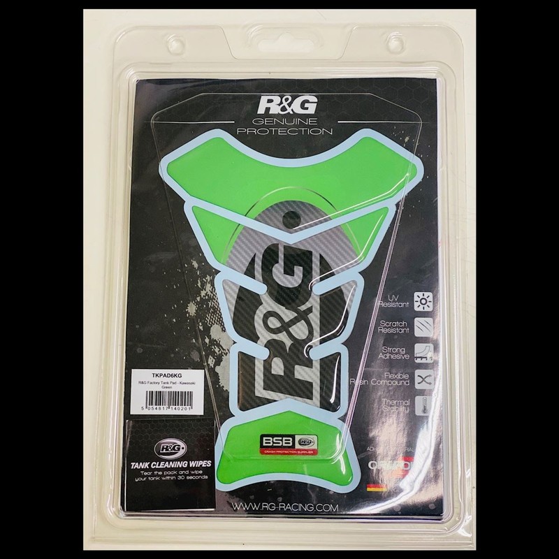 NAKLEJKA NA BAK TANKPAD RG RACING FACTORY KAWASAKI GREEN