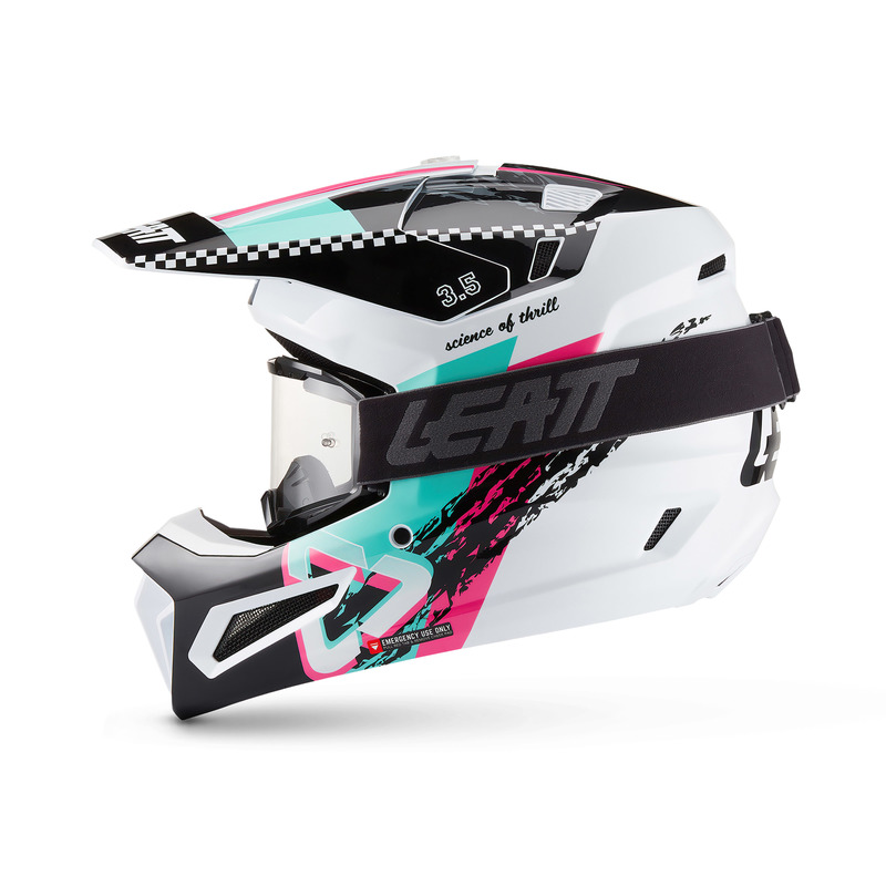 KASK MOTOCYKLOWY Z GOGLAMI LEATT KIT MOTO 3.5 PINK