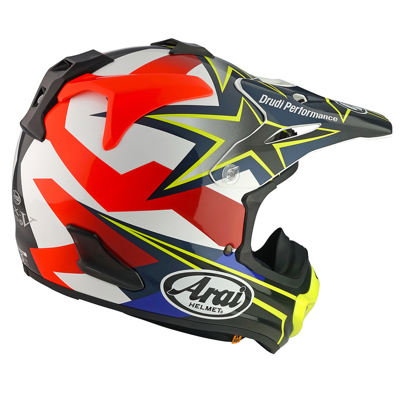 KASK MOTOCYKLOWY ARAI MX-V EVO STARS STRIPES FLUOR YELLOW L