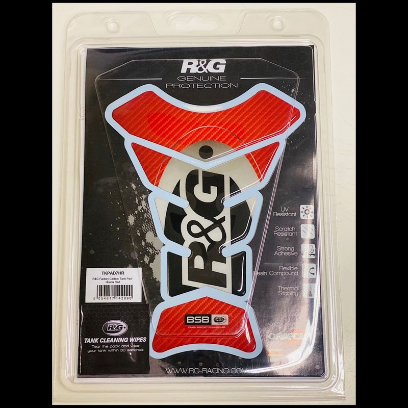 NAKLEJKA NA BAK TANKPAD RG RACING FACTORY CARBON HONDA RED