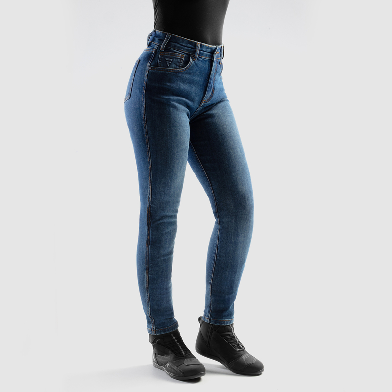JEANSY MOTOCYKLOWE DAMSKIE REBELHORN CLASSIC WASHED BLUE MONOLAYER 24/28