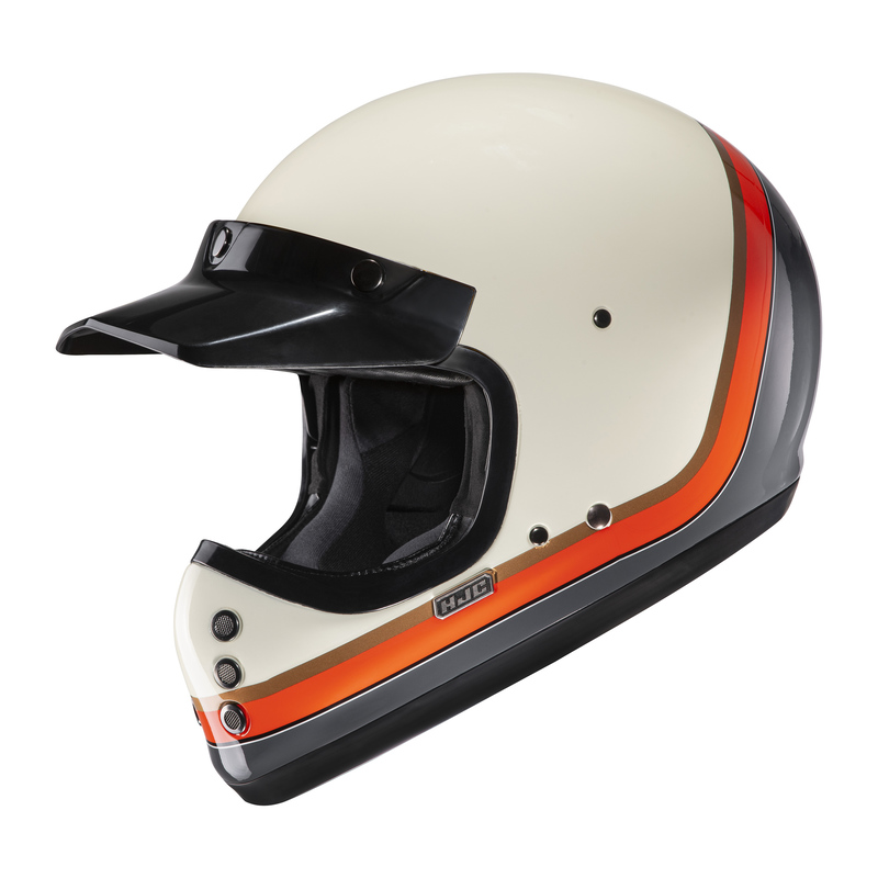 KASK MOTOCYKLOWY HJC V60 SCOBY WHITE ORANGE GREY M