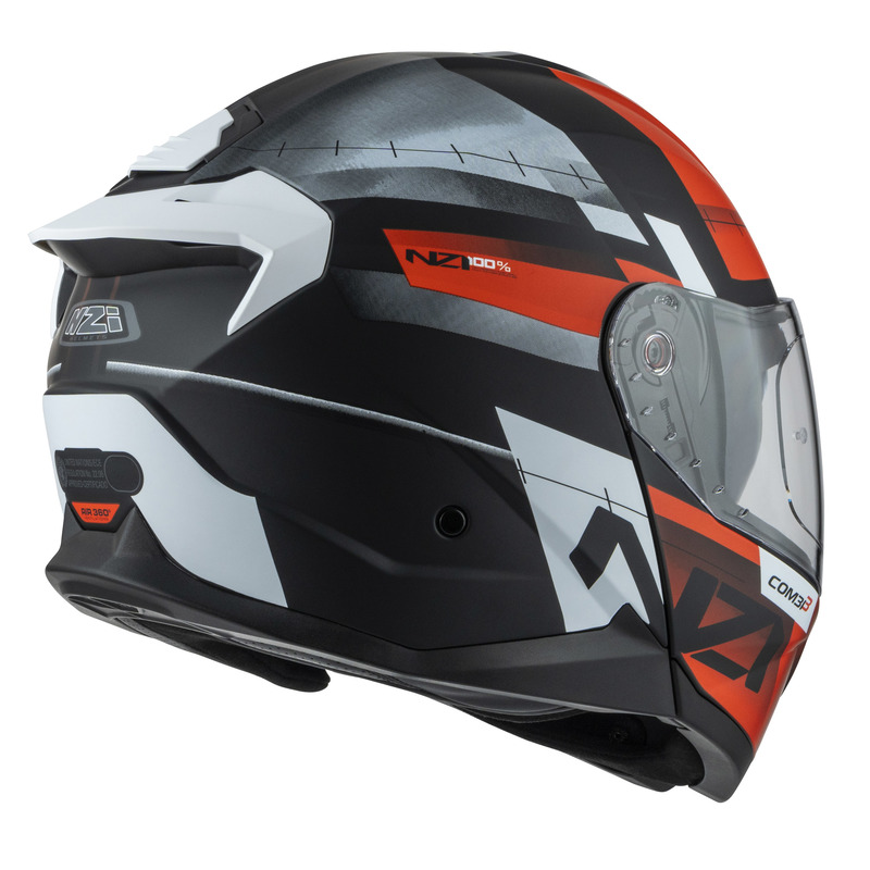 KASK MOTOCYKLOWY NZI COMBI 3 DUO METRIC BLACK RED MATT