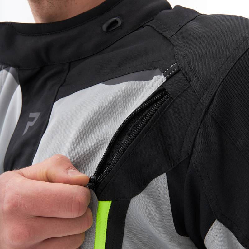 KURTKA MOTOCYKLOWA TEKSTYLNA REBELHORN SCOUT BLACK GREY FLUO YELLOW