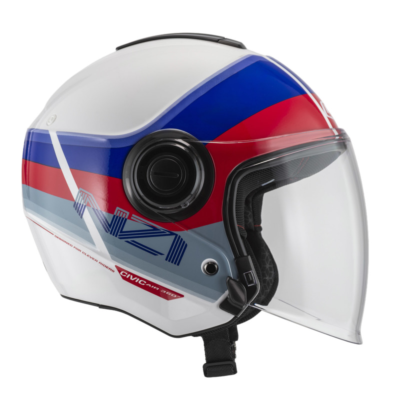 KASK MOTOCYKLOWY NZI CIVIC SUNSET WHITE BLUE RED XL