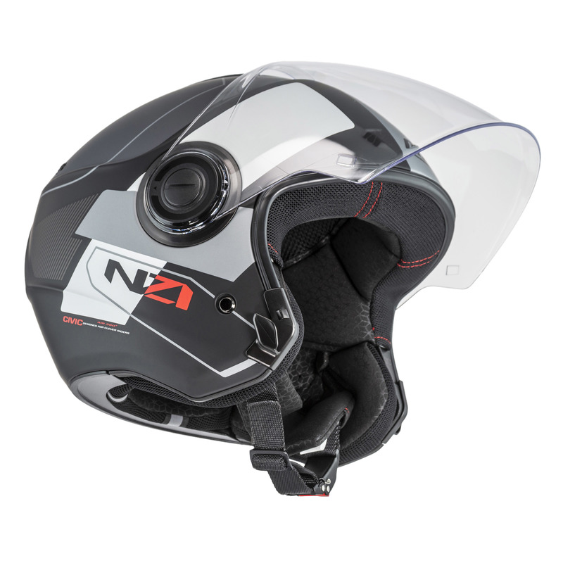 KASK MOTOCYKLOWY NZI CIVIC CONQUEST BLACK ANTRACITE GREY MATT XL
