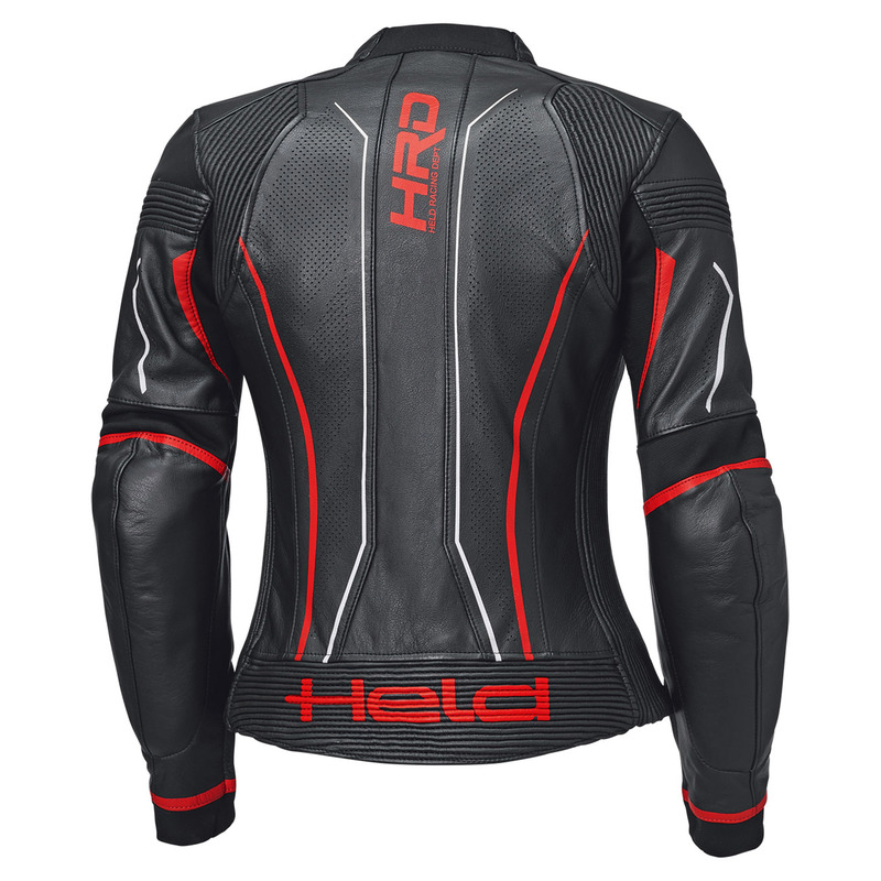 KURTKA MOTOCYKLOWA SKÓRZANA DAMSKA HELD DEBBIE 3 BLACK FLUO RED W42