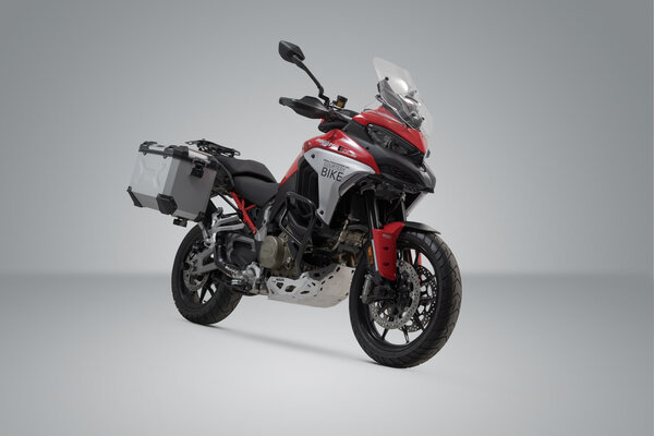 ZESTAW KUFRA CENTRALNEGO TRAX ADV SW-MOTECH 45/45 L. DUCATI MULTISTRADA V4 (20-) SILVER