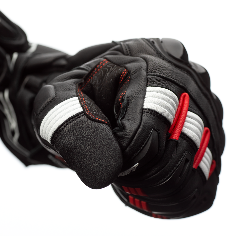 RĘKAWICE MOTOCYKLOWE RST PILOT BLACK RED WHITE S