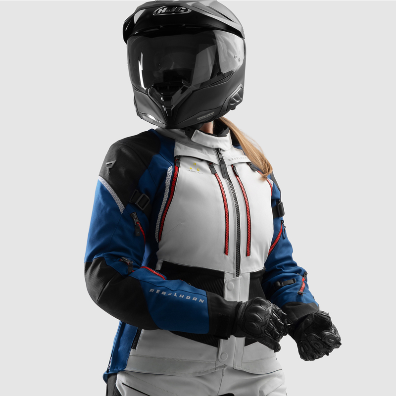 KURTKA MOTOCYKLOWA TEKSTYLNA DAMSKA REBELHORN HARDY 3.0 BLUE GREY RED W5XL