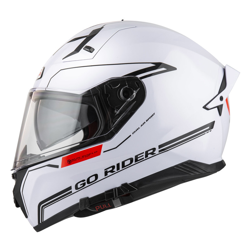 KASK MOTOCYKLOWY NZI GO RIDER STREAM DUO SOLID NOUVEAU WHITE