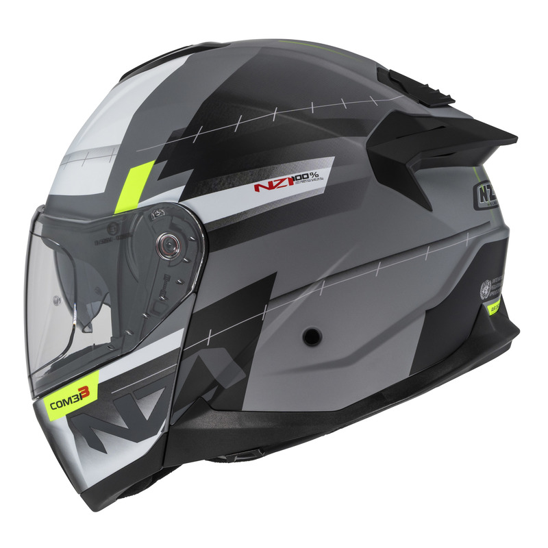 KASK MOTOCYKLOWY NZI COMBI 3 DUO METRIC NARDO GREY WHITE MATT S
