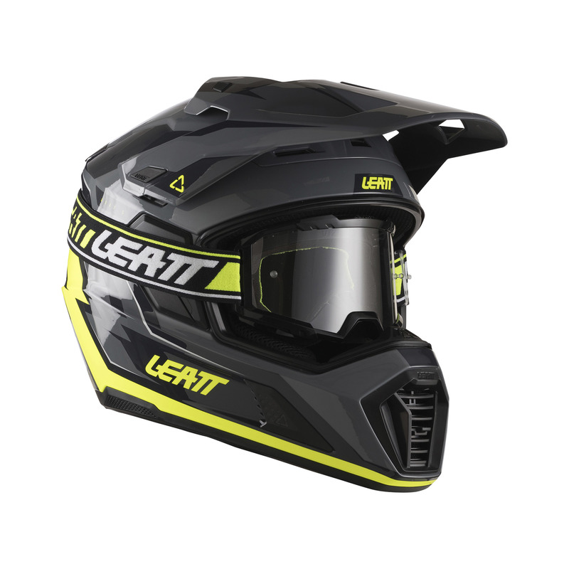 KASK MOTOCYKLOWY Z GOGLAMI LEATT ADV 7.5 HI-VIZ YELLOW