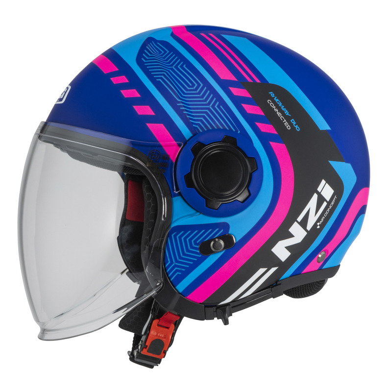 KASK MOTOCYKLOWY NZI RINGWAY 2 DUO CONNECTED BLUE PINK BLUE MATT XS