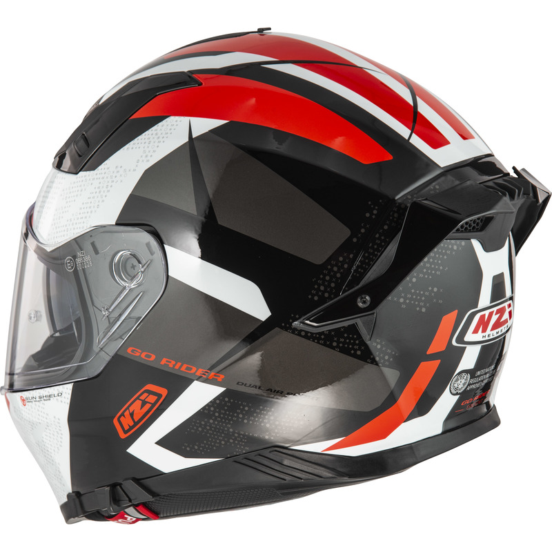 KASK MOTOCYKLOWY NZI GO RIDER STREAM DUO TRIDENT BLACK GREY RED XXL