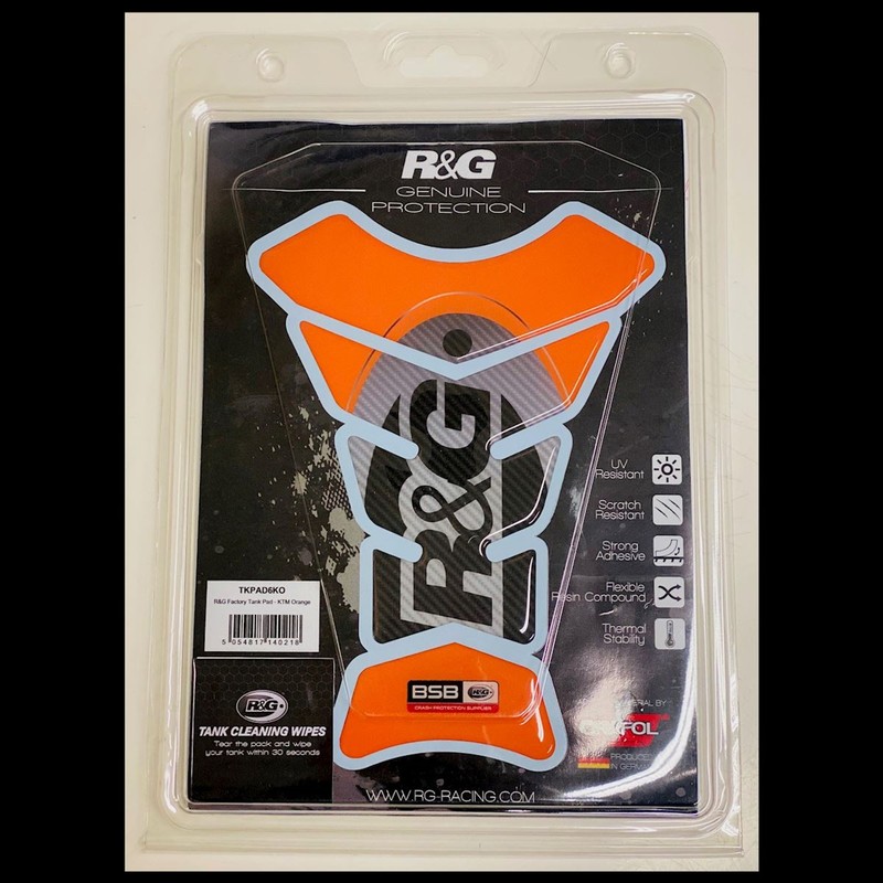 NAKLEJKA NA BAK TANKPAD RG RACING FACTORY KTM ORANGE