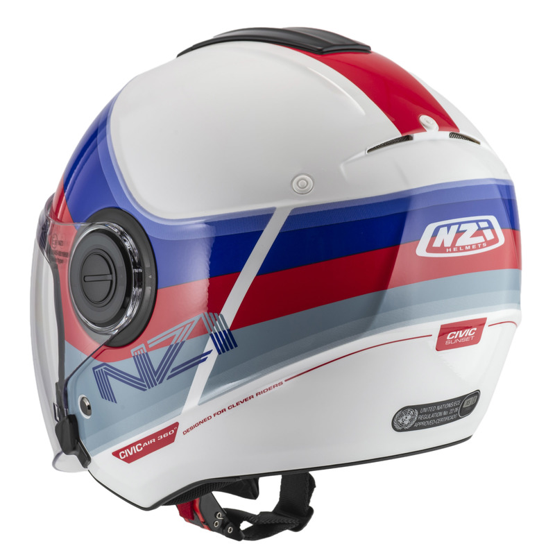 KASK MOTOCYKLOWY NZI CIVIC SUNSET WHITE BLUE RED XL