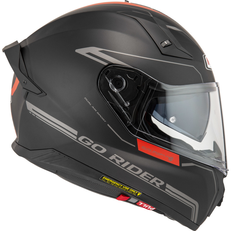 KASK MOTOCYKLOWY NZI GO RIDER STREAM DUO SOLID NOUVEAU BLACK RED MATT